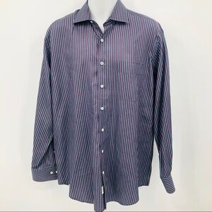 Peter Millar black/purple Striped Button down L